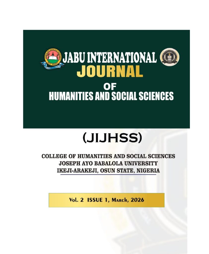 JABU IJHSS Volume 2 Issue 1 Cover Page