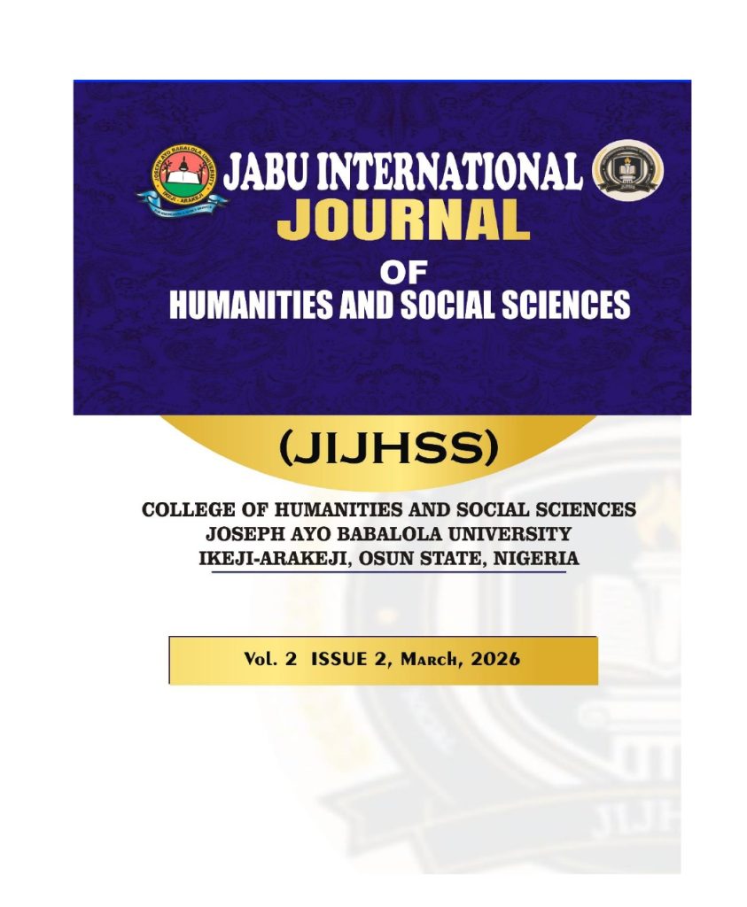 JABU IJHSS Volume 2 Issue 2 Cover Page